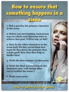 a poster with the words how to ensure that something happens in a scene is true