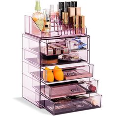 Organize all your beauty products, cosmetics and accessories in the easy-to-use makeup organizer for vanity. Enjoy a dazzling personalized makeup storage and cosmetics organizer (No Assembly Required).Chic and elegant exterior - Its clear style creates easy visibility and appealing display that coordinates beautifully with most décor - Makeup case is a great gift for any girl, teen, adult, beauty, fashion and makeup lover. Makeup storage organizer suits lipstick, mascara, foundation, blushes, ey Cosmetics Organizer, Makeup Storage Case, Clear Makeup Organizer, Jewellery Storage Display, Makeup Storage Organization, Acrylic Organizer Makeup, Organizer Makeup, Jewelry Organizer Storage, Acrylic Storage