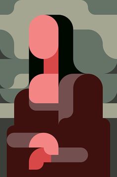 an abstract image of two people sitting next to each other