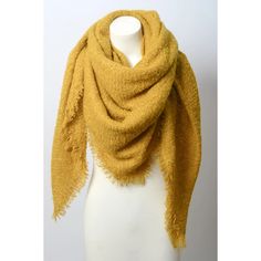 This beautiful blanket scarf is so soft and versatile. Wear it as a ruana, or draped over your shoulders or style as a bundled up neck scarf. It's a perfect traveling piece, you'll always be looking for reasons to wear it. 100% Polyester Dimensions 56"x56" Winter Scarf Tying, Square Blanket Scarf, Bridesmaid Scarves, Simplicity Is The Keynote, Mustard Scarf, Mohair Blanket, Bridesmaid Shawl, Tie Dye Scarves, Oversized Blanket