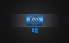 the hp logo on a black background