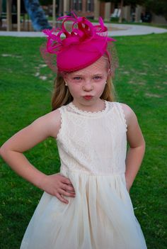 Little Girl's Hot Pink Fascinator with Veil, Tea Party Hat, Kentucky Derby Hat, Pink Hat, Tea Party Fascinator With Veil, Blush Pink Fascinator, Wedding Tea Party, Hat Tea Party, Derby Fashion, Pink Fascinator, Veil Styles, Black Fascinator, Hat Wedding