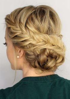 Braided Fishtail Updo Hair Braid Diy, French Braid Hairstyles, 2015 Hairstyles, Homecoming Hair, Braided Hairstyles Updo, Homecoming Hairstyles, Bridesmaid Hair, Hair Day