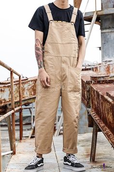 Style Salopette, Romper Men, Jean Beige, Overalls Casual, Cargo Jumpsuit, Army Green Pants, Overalls Fashion, Anna Karina