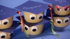 graduation hats with googly eyes on them