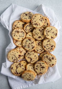 chocolate chip cookies on a white paper towel