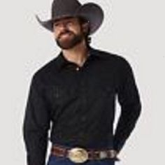 New Without Tag Wrangler Black Men's Western Broadcloth Pearl Snap Long Sleeve Shirt!! The Authentic Western Snap Shirt -- The Classic Must-Have. The Wrangler Western Long Sleeve Broadcloth Authentic Sport Western Shirt Is A Basic For Every Man's Closet. It's A True Western Classic, With All Of The Western Details -- From Snap Cuffs To Front And Back Yokes. Fit: Classic Sleeve Length: Long Front Closure: Snaps Front Pockets: Two Spade With Snaps Back: Authentic Western Back Yoke Collar: Spread C Western Black Cotton Shirt, Black Western Style Cotton Shirt, Black Cotton Western Shirt, Western Black Shirt For Ranch, Western Style Black Shirt For Ranch, Black Casual Shirt For Rodeo, Casual Black Shirt For Rodeo, Wrangler Black, Pearl Snap Shirt