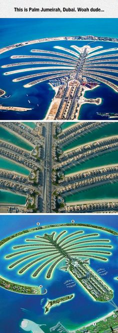 an aerial view of the palm island in abura, united arab emirates and qatar