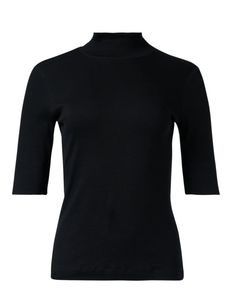 black-mock-neck-top_product.jpeg Black Mock Neck Top, Skirt And Top Dress, Black Mock Neck, Mock Neck Top, Mock Neckline, Elbow Length Sleeve, Leather Flats, Skirt Top, Favorite Jeans