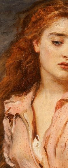 a painting of a woman with red hair