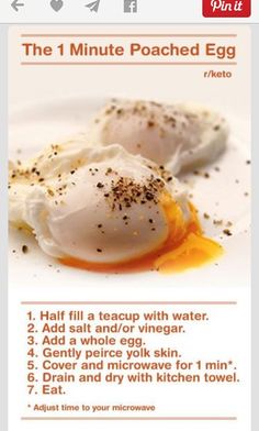 an image of two eggs on a plate with seasoning in the middle and instructions for how to make them