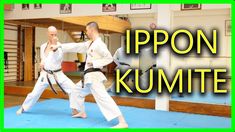 an image of two people doing karate in a gym with the words ippon kumite above them