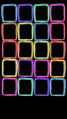 a black background with different colored squares in the shape of rectangles on top of each other