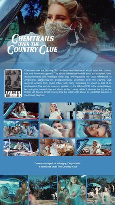 an advertisement for the central country club, with pictures of people in cars and onlookers