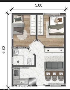 the floor plan for a small apartment