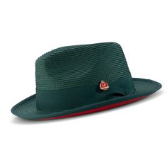 Make a bold statement with this Emerald with Red Bottom Braided Pinch Fedora Hat. With its matching grosgrain ribbon, pinch crown, and 2 1/8" wide brim, you can stand out in any crowd! Perfect for taking risks and achieving the daring looks you crave. Available in size XL for an additional $5. Red Bottom Matching Grosgrain Ribbon Pinch Crown Wide Brim: 2 1/8" No Lining Material: Polyester Blend Size XL additional $5 H76-Emerald Red Bottom Fedora Hats, Red Bottom Hats For Men, Hat Aesthetic, Taking Risks, Red Bottom, Red Bottoms, Dress Hats, Fedora Hat, Wide Brimmed