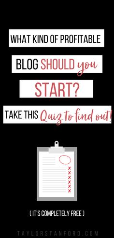 a black and white photo with the words what kind of portable blog should you start? take this quiz to find out