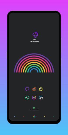 an iphone screen with the rainbow theme on it