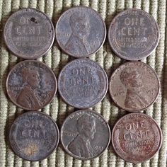 six different types of coins sitting on top of each other