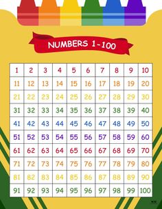 the numbers 1 - 100 game with rainbows on it