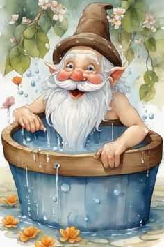 an image of a gnome in a bathtub