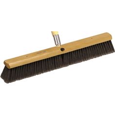 a broom with a wooden handle is shown on a white background for use in commercial cleaning