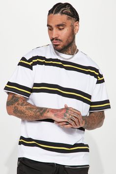 Available In Off White/combo. Crew Neck Short Sleeve Disclaimer: Stripe Placement Will Vary 100% Cotton Imported | Mens Shred Gnar Short Sleeve Tee Shirt in Off White size Small by Fashion Nova Striped Cotton Top For Streetwear, Striped Crew Neck Tops For Streetwear, Striped Relaxed Fit Top For Streetwear, Urban Stretch Short Sleeve T-shirt, Striped Short Sleeve T-shirt For Streetwear, Cotton Short Sleeve T-shirt For Urban Adventures, White Print Short Sleeve T-shirt For Streetwear, Personal Marketing, Jeans For Sale