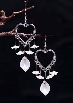 Fine White Flower Acrylic Heart-shaped Drop Earrings925 Silver�£¬Made of fine Acrylic.Measurement: 7.3cm/2.847" * 3cm/1.17". Matches easily with daily hairstyle, dresses & Shirts White Heart-shaped Earrings With Heart Charm, Elegant Flower-shaped Earrings For Valentine's Day, White Heart-shaped Jewelry With Flower Charm, Pink Heart-shaped Flower Earrings As Gift, Flower-shaped Crystal Earrings With Flower Charm, Flower Acrylic, Daily Hairstyles, White Flower, White Flowers