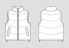 Premium Vector | Padded warm gilet. Puffer vest. Vector technical sketch. Mockup template. Clothes Mockup, Technical Sketch, Pants Drawing, Clothing Templates, Graphic Shapes Design, White Puffer Vest, Fashion Design Template, Hoodie Drawing