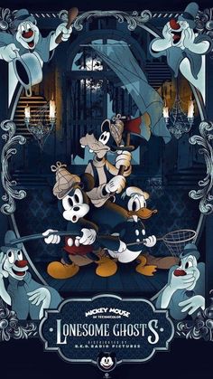 the poster for mickey mouse's halloween ghost