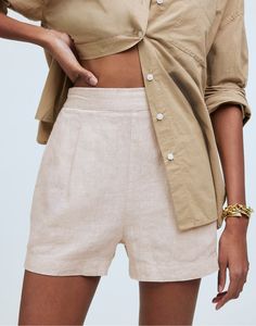 Madewell Clean Linen Pull-On Shorts | Nordstrom Girlie Clothes, Wardrobe Building, Clean Linen, Pull On Shorts, Lake Placid, High Rise Denim Shorts, Closet Staples, Madewell Denim, Linen Shorts