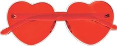 Fun Red Heart-shaped Sunglasses, Fun Red Sunglasses For Valentine's Day, Red Rimless Sunglasses For Party, Valentine's Day Red Casual Sunglasses, Trendy Red Rimless Sunglasses, Casual Red Sunglasses For Valentine's Day, Red Heart-shaped Sunglasses For Valentine's Day, Fun Red Plastic Sunglasses, Red Plastic Sunglasses For Valentine's Day