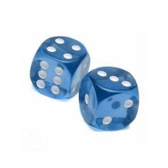 two blue dices with white dots on them