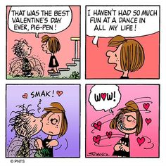 a comic strip with a woman talking to another person and saying, that was the best valentine's day ever