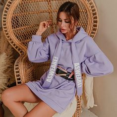 Long Sleeve Sweatshirt Dress, Hoodie Sweatshirt Dress, Oversize Sweatshirt, Hooded Sweatshirt Dress, Loose Hoodie, Hooded Dress, Next Clothes, Printed Drawstring, Style Streetwear