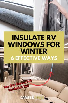 an rv with the words insulate rv windows for winter and effective ways