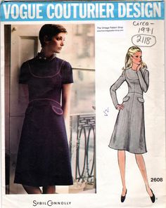 a woman's dress and jacket sewing pattern, with the collared neckline