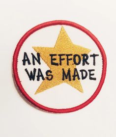 an effort was made star patch on white background