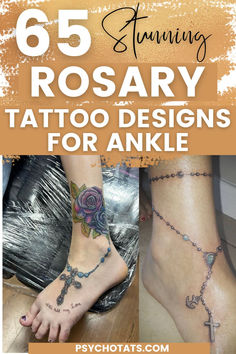 Rosary Tattoos Designs Rosary Tattoos, Tattoo On Foot, Rosary Tattoo, Holy Rosary, Tattoos Designs, Foot Tattoos, The Divine, Tattoo On