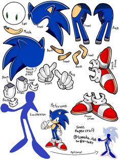 sonic the hedgehog character model sheet