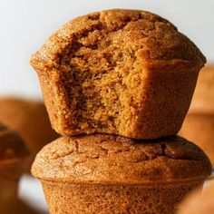 two muffins stacked on top of each other