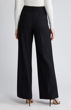 A sharp crease polishes minimally tailored pants you'll wear from work to weekend. Zip fly with hook-and-bar closure 98% viscose, 2% elastane Dry clean Imported Old Money Outfit, Kobi Halperin, Money Outfit, Casual Chic Outfit, Black Trousers, Tailored Pants, Chic Outfit, Business Attire, Casual Work