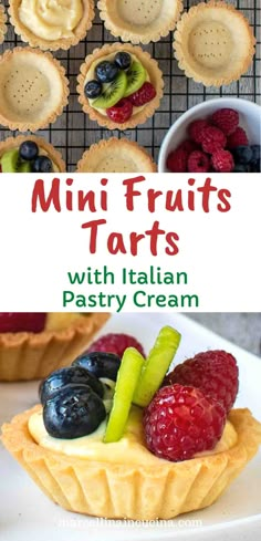 mini fruits tarts with italian pastry cream