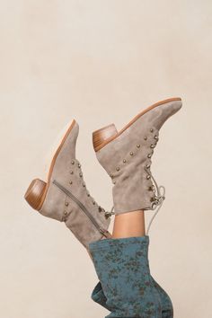 Introducing the Mini Darcy Lace Up Studded Boot, the perfect blend of playful and edgy. Made with luxurious tan suede, these almond shaped mini boots feature gold stud detailing and a convenient side zip closure. These versatile boots are the perfect fall accessory for your little gal. *These are running small. We recommend sizing up 1-2 sizes Fall Fashion Staples, Almond Toe Boots, Tan Suede Boots, Mini Boots, Fall Wardrobe Essentials, Almond Shaped, Studded Boots, Edgy Style, Fall Accessories