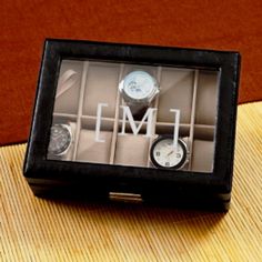 Engraved Watch Box Personalized Watch Box, Leather Watch Case, Personalized Watch, Mens Watch Box, Leather Watch Box, Watch Cases, Personalized Watches, Executive Gifts, Watch Storage Box