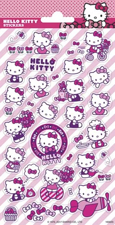 the hello kitty sticker sheet is shown