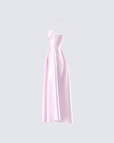 Trying to get courted? 😌 Be the diamond they’ve all been looking for in this pink satin midi dress complete with lace detailing at the neck, a fit & flare style, a built-in tulle underskirt, and adjustable straps 💕 Gala Dress With Satin Finish And Sweetheart Neckline, Satin Finish Dress With Sweetheart Neckline For Gala, Tea-length Satin Wedding Dress, Pink Tea Length Evening Dress, Pink Tea-length Evening Dress, Pink Corset Dress For Gala During Prom Season, Wedding Fit And Flare Tea Length Dress, Elegant Pink Midi Dress With Pleated Bodice, Feminine Evening Midi Dress With Pleated Bodice