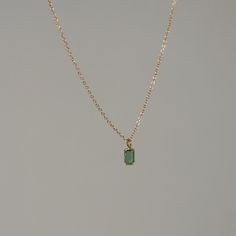 Such a delicate stunner! Emerald is the gemstone of intuition💚 Emerald pendant measures 5x3mm, and wrapped in solid 18k gold Necklace length measures 17" long, solid 14k gold Solid 14k yellow gold with genuine emerald Baguette Pendant, 18k Gold Necklace, Emerald Pendant, Necklace Length, Necklace Lengths, Emerald, 18k Gold, Gold Necklace, Yellow Gold