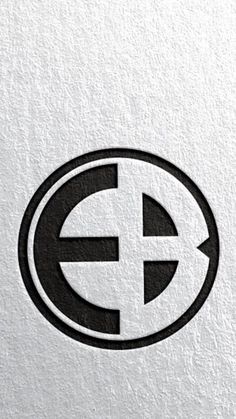 a white and black logo with the letter e in it's center is shown