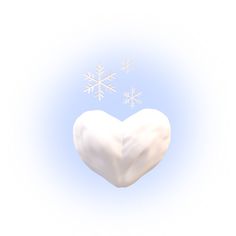 a heart shaped marshmallow with snow flakes